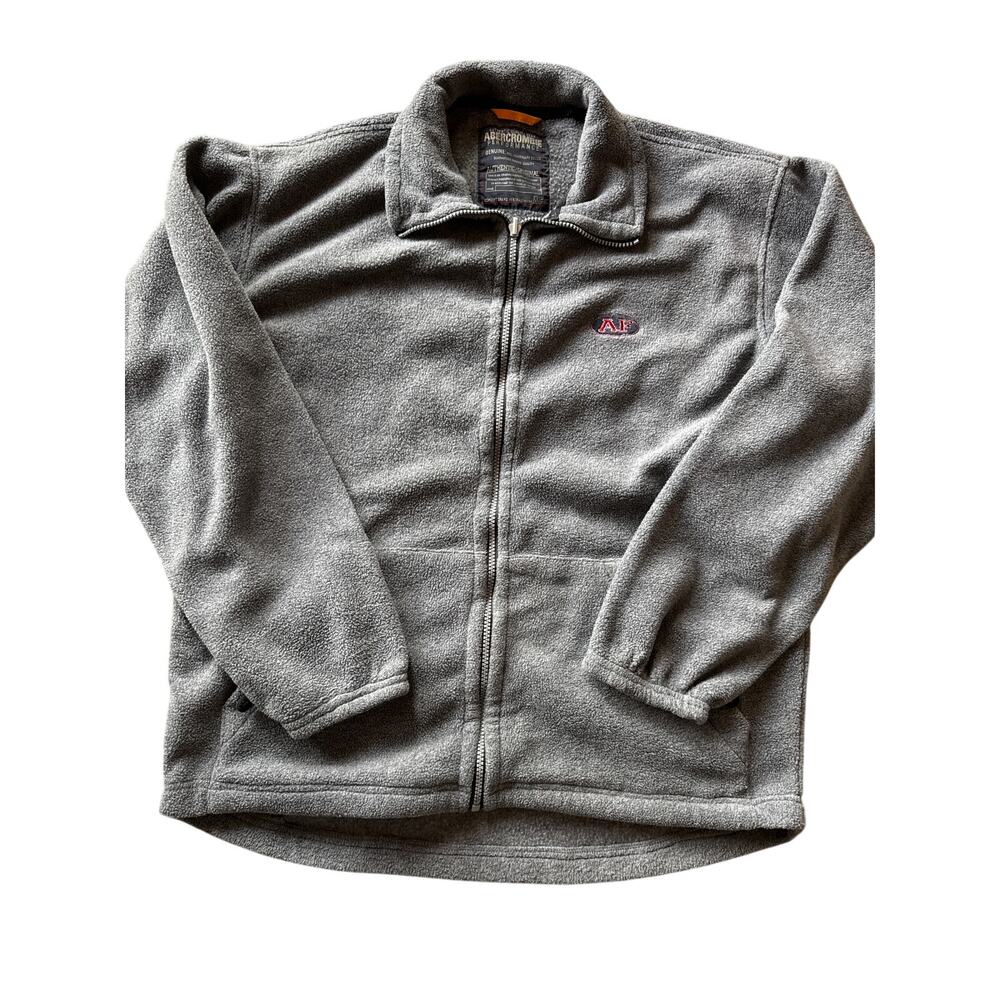 Vintage 90’s Abercrombie & Fitch XL Gray Fleece Full Zip Outerwear Jacket